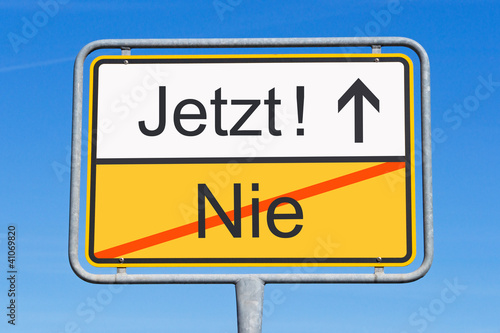 Tableau sur toile Jetzt statt nie
