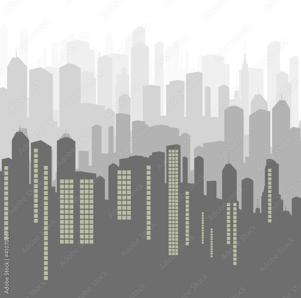 City vector background panorama