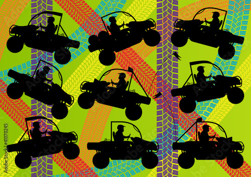 Quad bike silhouette vector background