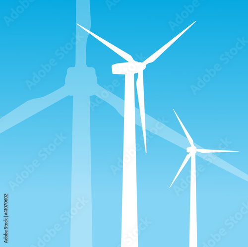 Wind electricity generators vector background