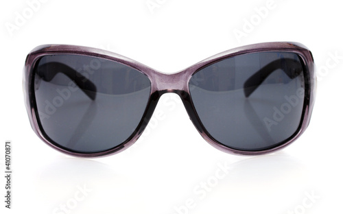 Women black sunglasses isolated on white