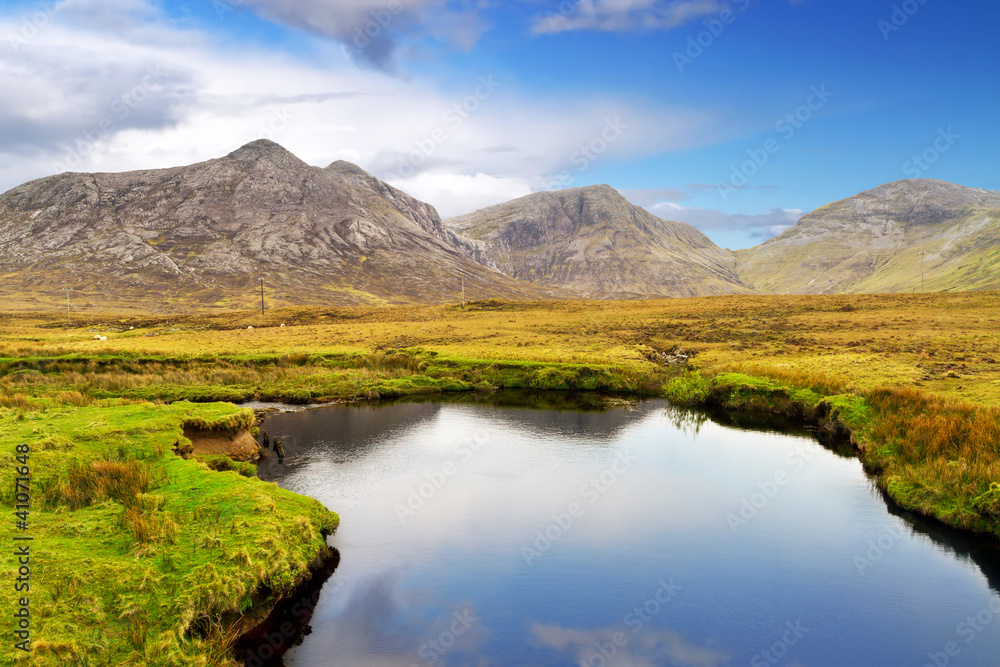 Connemara mountains and lake scenery, Ireland