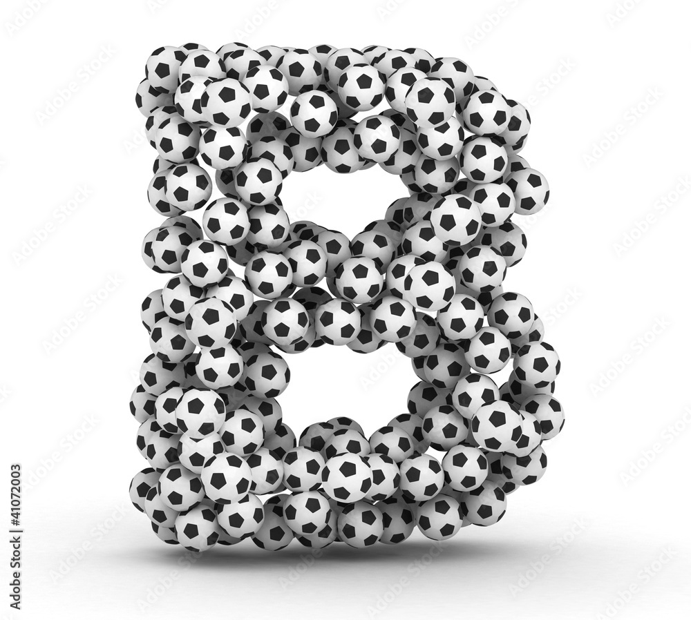 Letter B from soccer football balls Letter B from soccer football balls