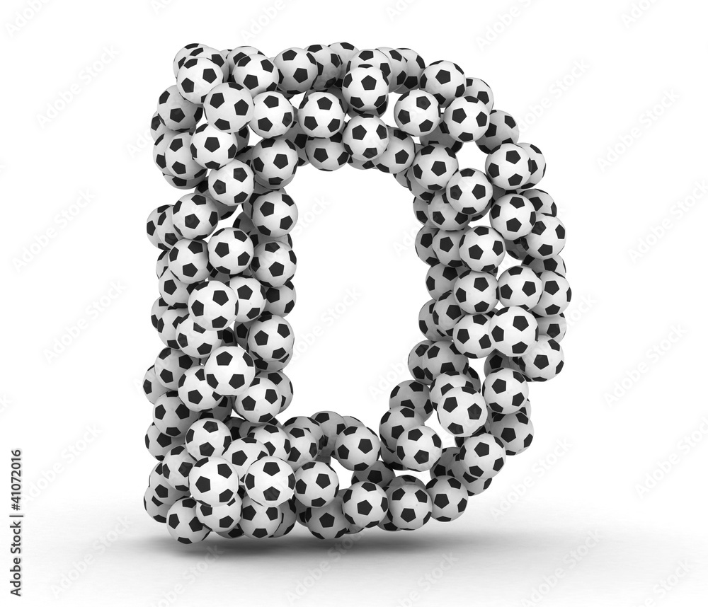 Letter D from soccer football balls Letter D from soccer football balls