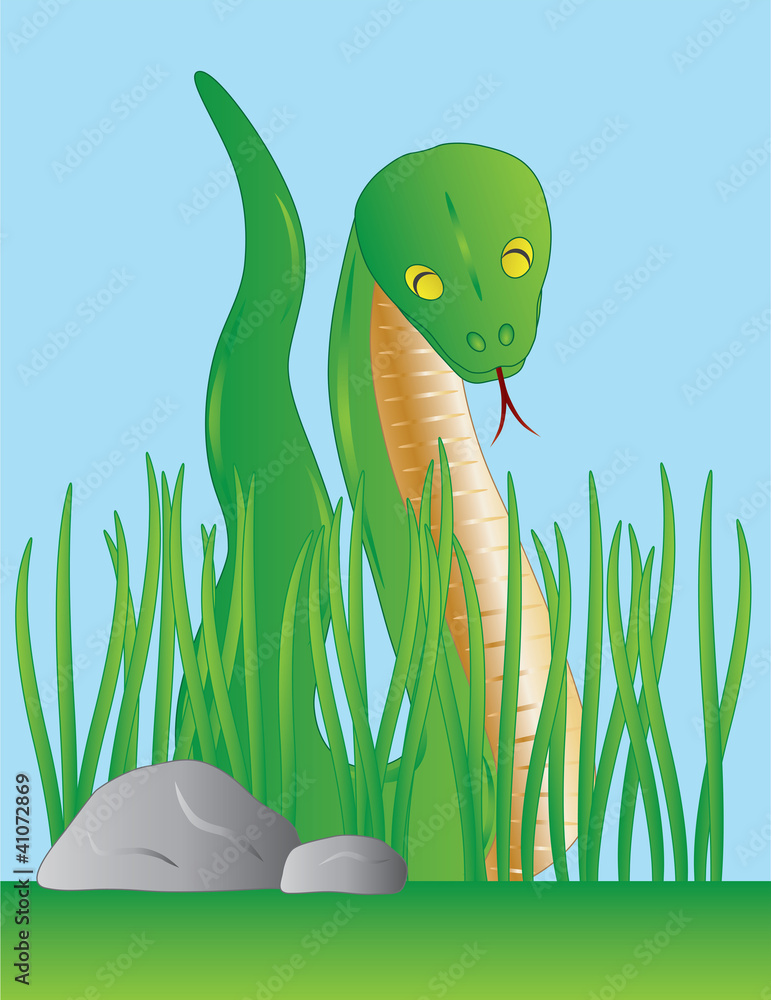 Fototapeta premium Slithering Green Snake