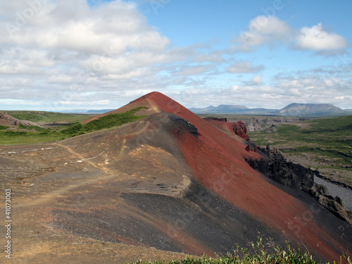 Red volcanic mountain photo