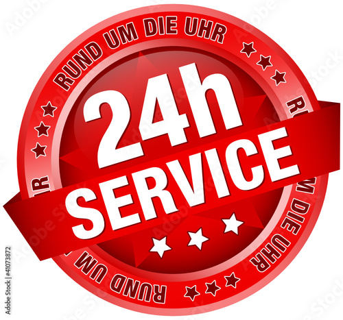 Button Banner "24h Service" rot