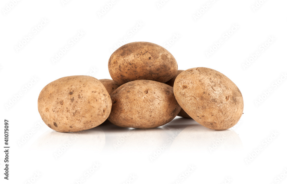 Fresh potatoes on a white background Fresh potatoes on a white background