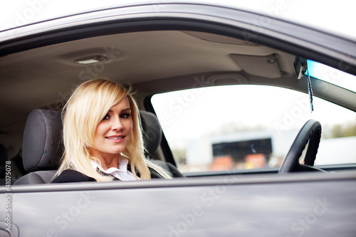 Attractive blonde behind the wheel © stryjek