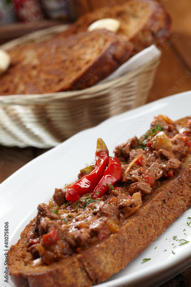 toast with roasted vegetables