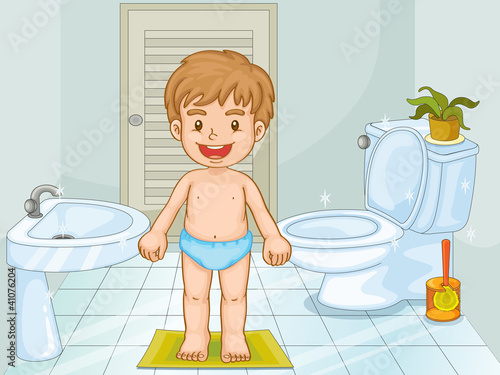 Child in bathroom