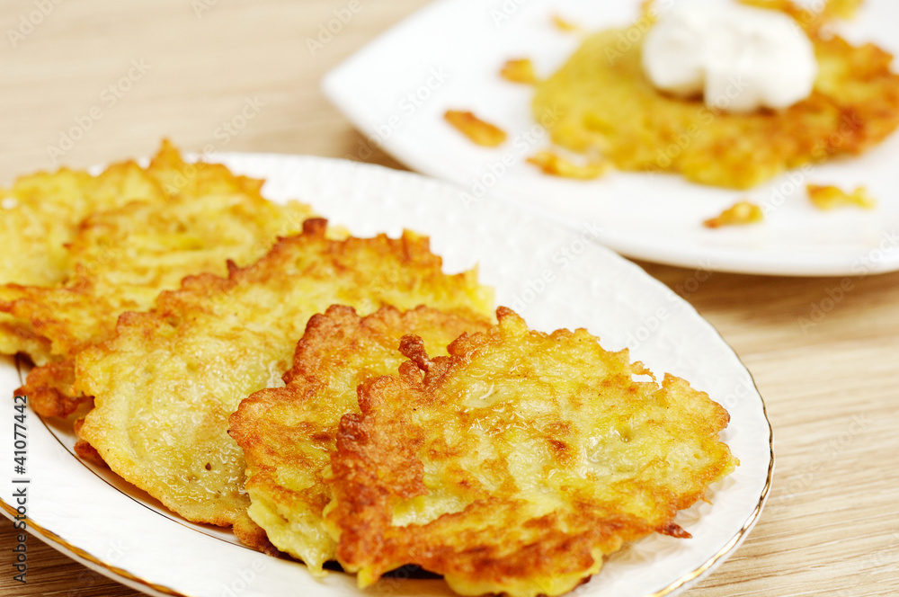 Ukrainian national dish - potato pancakes Ukrainian national dish - potato pancakes