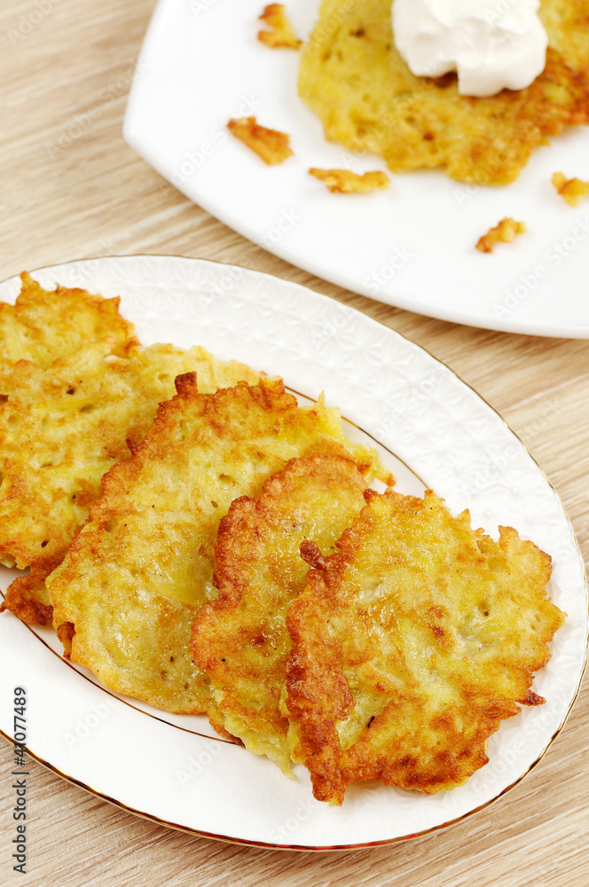 Ukrainian national dish - potato pancakes Ukrainian national dish - potato pancakes