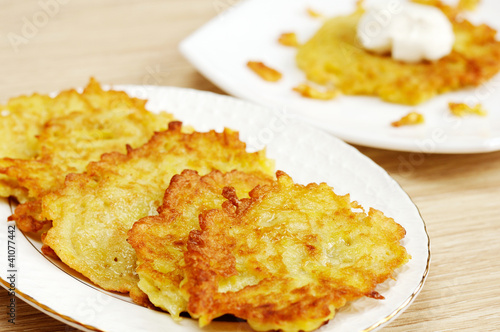 Ukrainian national dish - potato pancakes