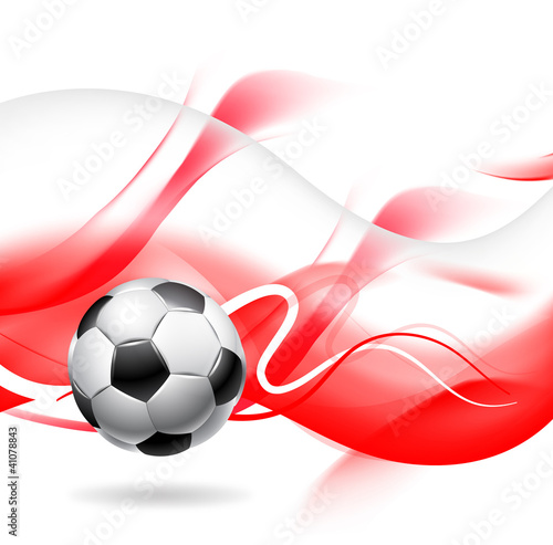 Abstract Illustration Fußball vor der Poland Flagge