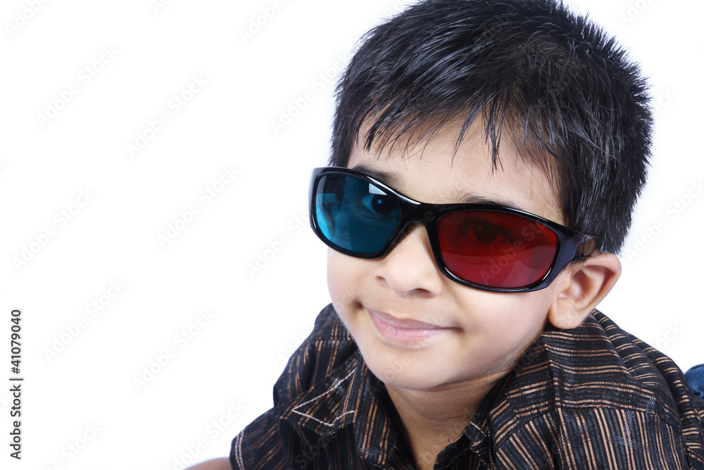 Indian Cute Baby wearing 3d Glasses Indian Cute Baby wearing 3d Glasses