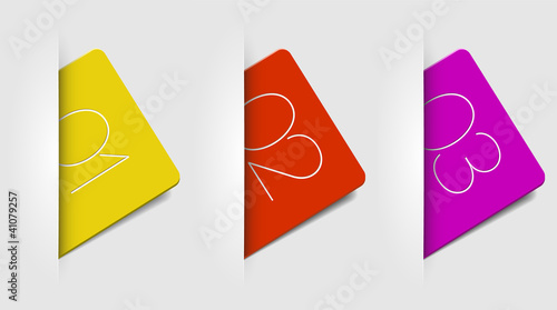One two three - vector cards with numbers