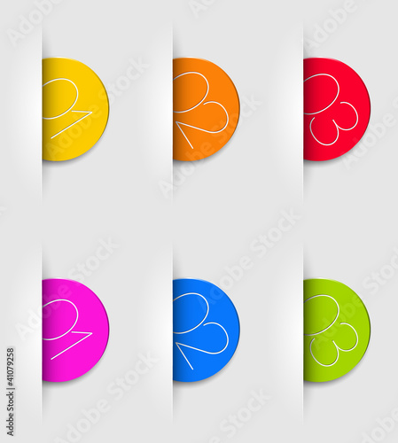 One two three - vector cards with numbers