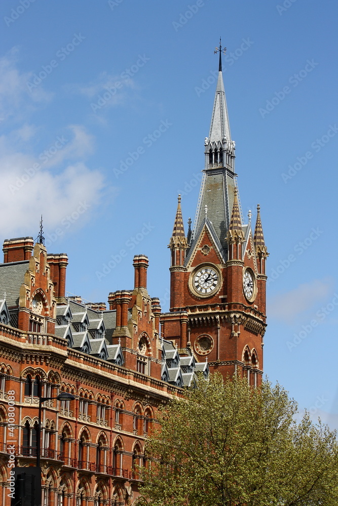 the clock tower at St Pancras station