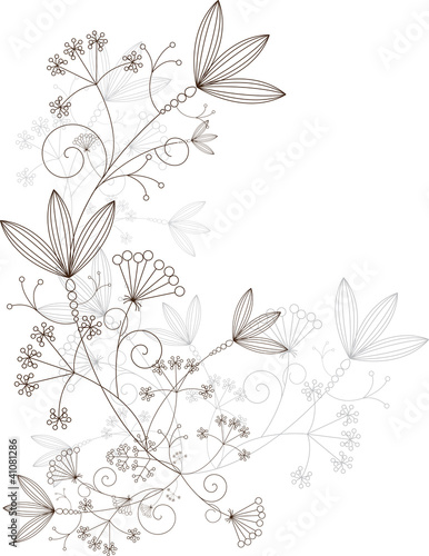 Vector grasses design elements, grassy ornament
