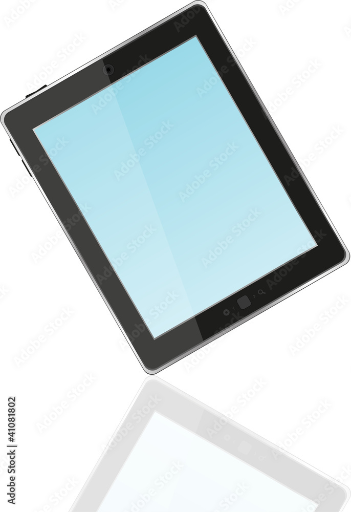 Black vector tablet pc with blue screen Black vector tablet pc with blue screen