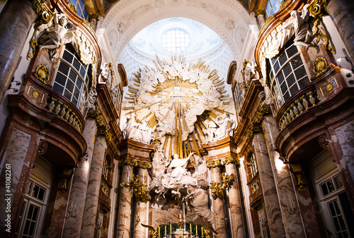 Altar at St. Charles church (Karlskirche) in Vienna