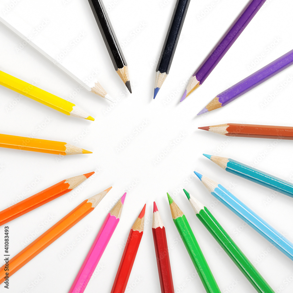 Close up of color pencils