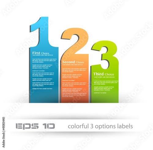 Paper style labels with 3 choices. Ideal for web usage.