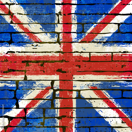 Union Jack on a Brick Wall Background