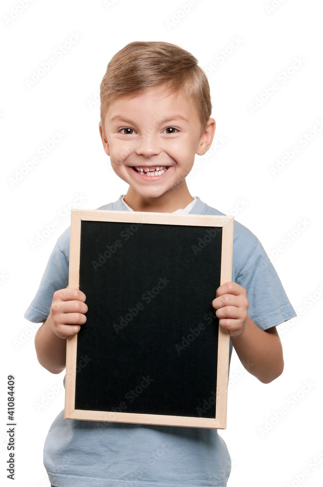 Boy with blackboard Boy with blackboard