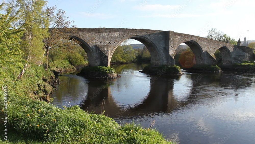 Old Stirling bridge over River Forth Stirling Scotland Old Stirling bridge over River Forth Stirling Scotland
