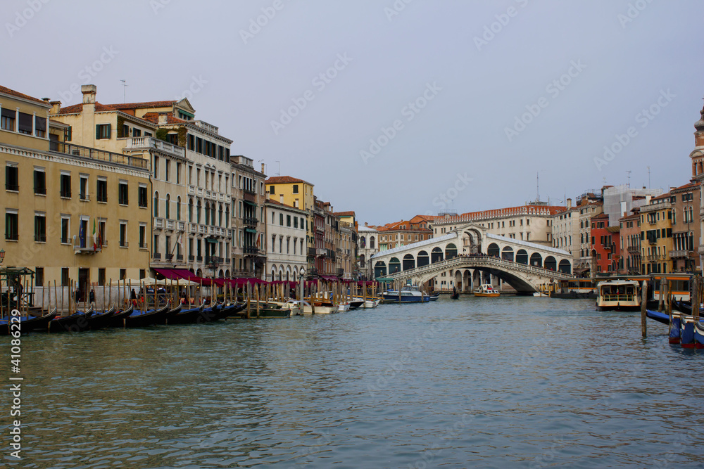 Venice Canal and Rialto Bridge