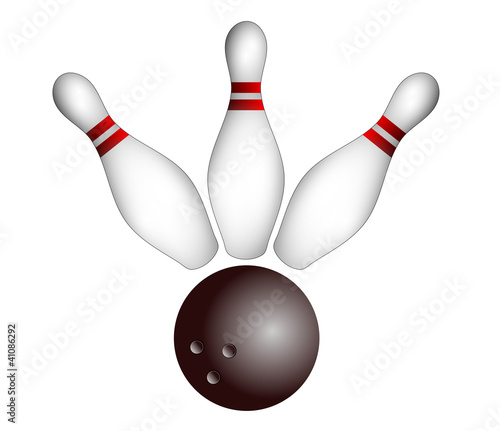 Bowling pins with ball