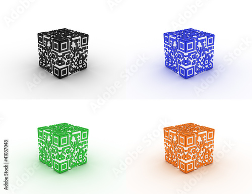 3d rendered concept of a qr...