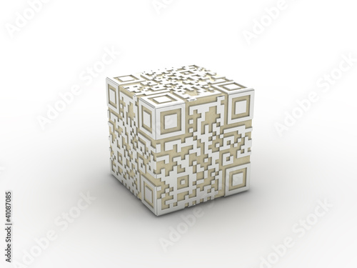 3d rendered concept of a qr...