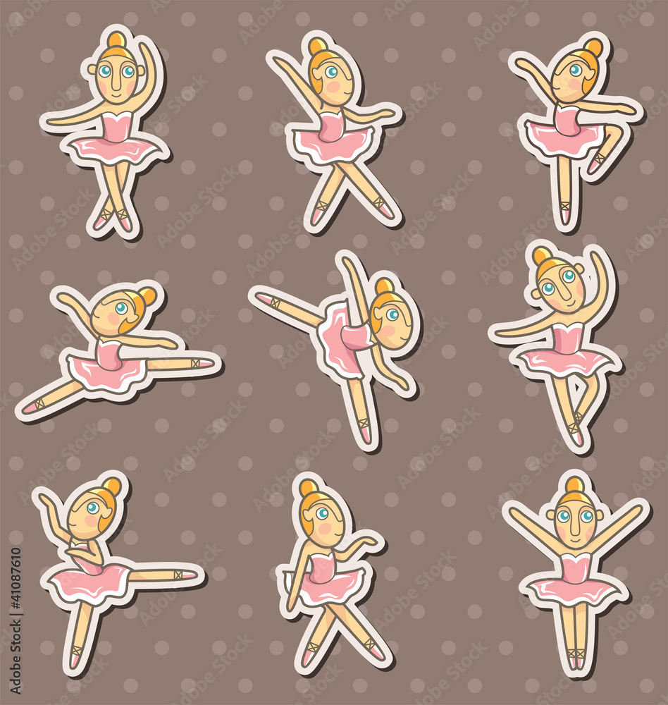 Naklejka premium cartoon Ballet dancer stickers