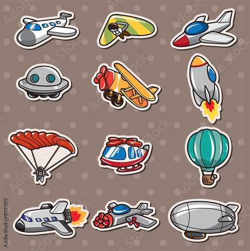cartoon airplane stickers