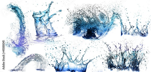 Isolated shotS of water splashing