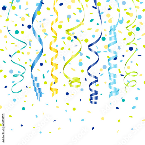 7 Streamers & Confetti Blue/Green/Yellow/Turquoise