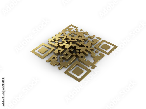 3d rendered concept of a qr...