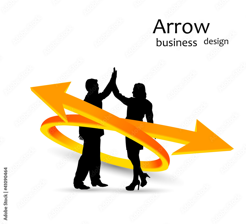 arrow business background with man and woman