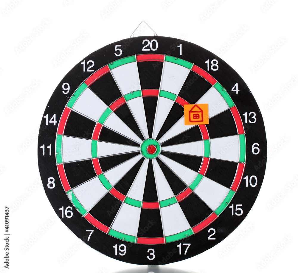 Darts with stickers depicting the life values isolated Darts with stickers depicting the life values isolated
