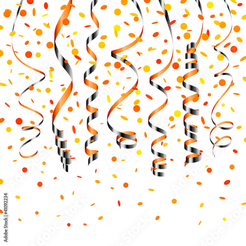 7 Streamer & Confetti Halloween Black/Orange