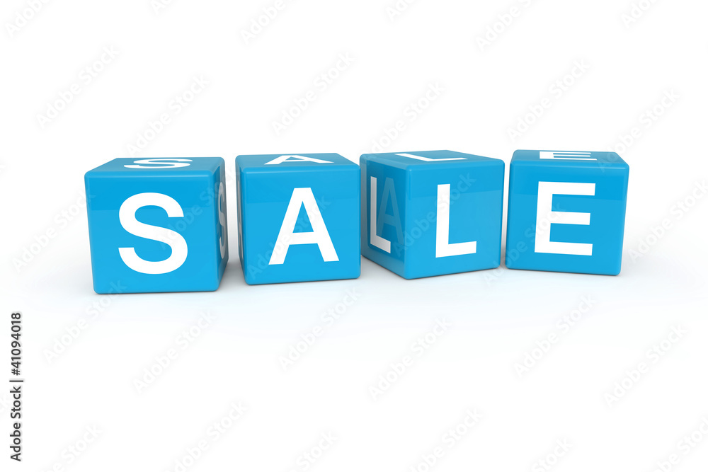 Sale cubes 3d render illustration Sale cubes 3d render illustration