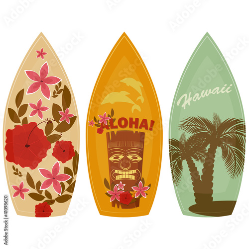 Surfboards isolated on white background
