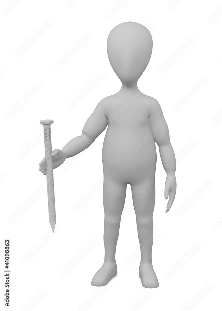3d render of cartoon character with clout nail 3d render of cartoon character with clout nail