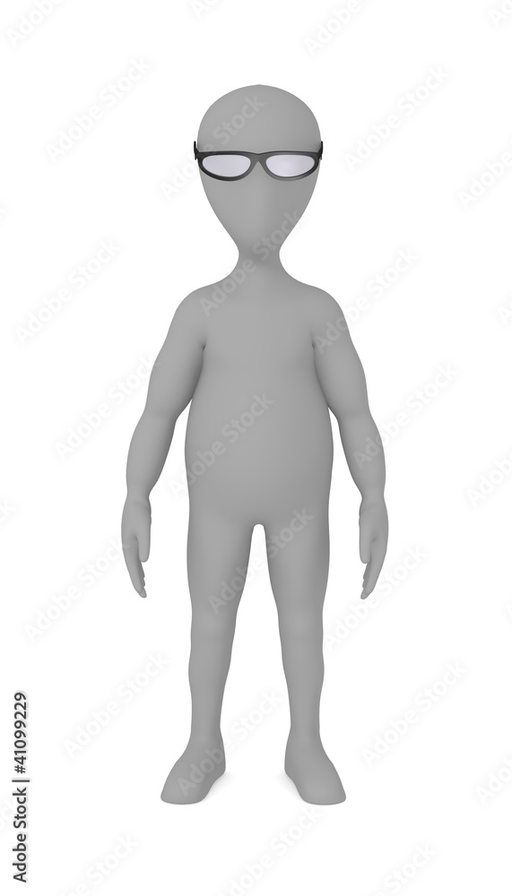 3d render of cartoon character with glasses