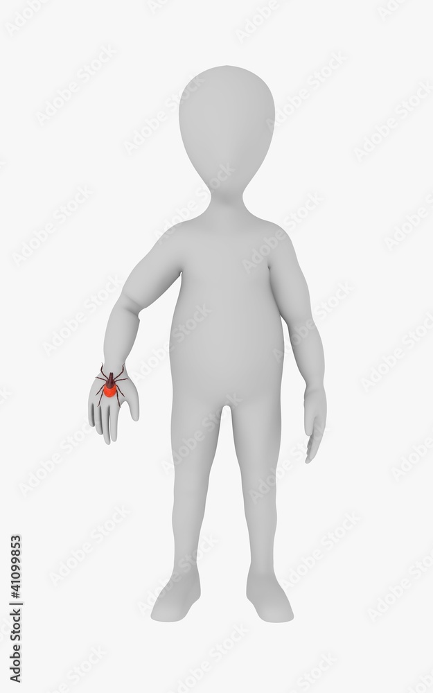 3d render of cartoon character with tick animal 3d render of cartoon character with tick animal