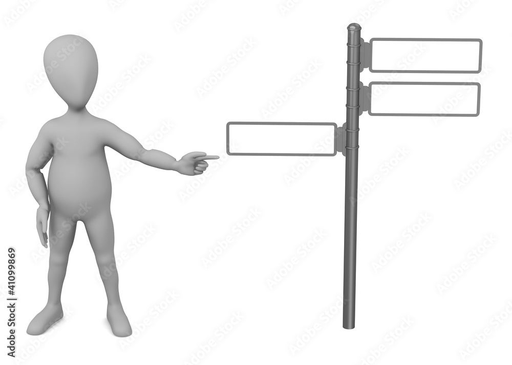 3d render of cartoon character with traffic sign 3d render of cartoon character with traffic sign