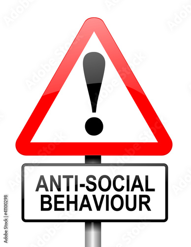 Anti-social behaviour warning. photo